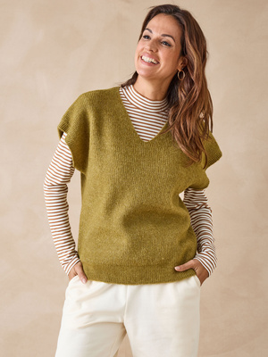 Pull sans manches avec laine et mohair