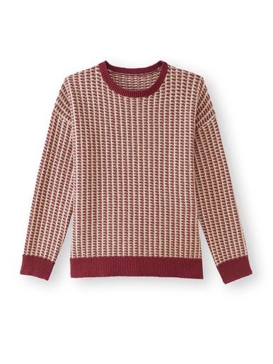 Pull jacquard encolure ronde