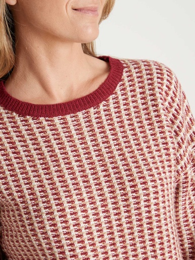 Pull jacquard encolure ronde