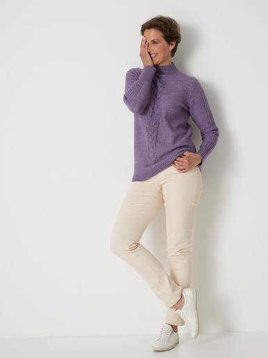 Pull col montant en jersey envers