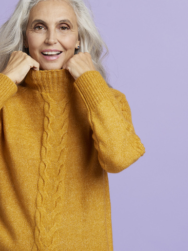 Pull col montant en jersey envers