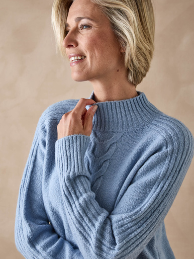 Pull col montant en jersey envers