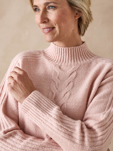 Pull col montant en jersey envers