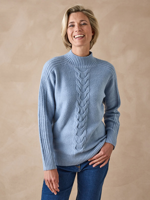 Pull col montant en jersey envers