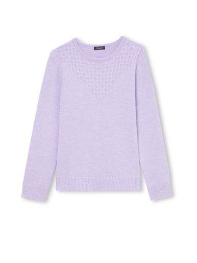 Pull avec jeu de maille pointelle