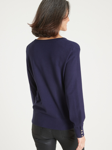 Pull boutons-bijoux aux manches
