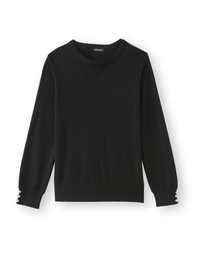 Pull boutons-bijoux aux manches