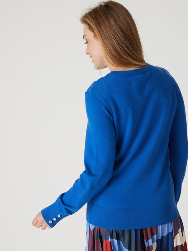 Pull boutons-bijoux aux manches