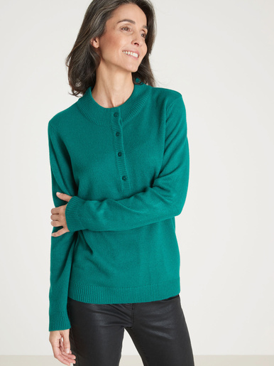 Pull encolure tunisienne - Daxon - Uni vert
