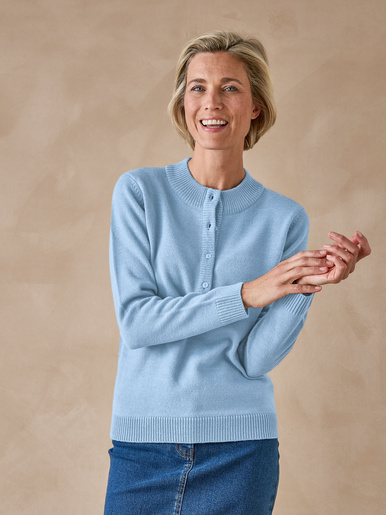 Pull encolure tunisienne - Daxon - Bleu ciel