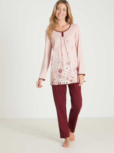 Pyjama en maille jersey pur coton - Daxon - Rose