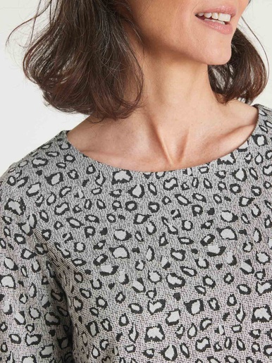 Robe housse en maille jacquard - Daxon - Jacquard gris / noir