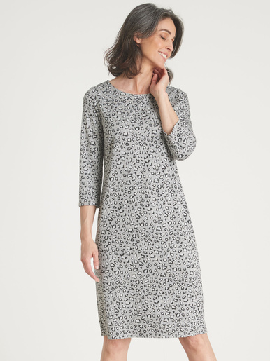 Robe housse en maille jacquard - Daxon - Jacquard gris / noir