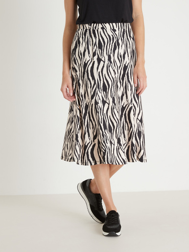 Jupe évasée en maille douce - Daxon - Imprimé zébré