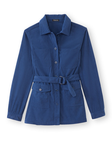 Veste-saharienne en velours côtelé