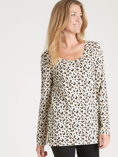 Lot de 2 tee-shirts manches longues - Daxon - Imprimé peau de bête + uni noir