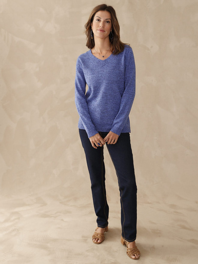 Pull encolure V manches longues