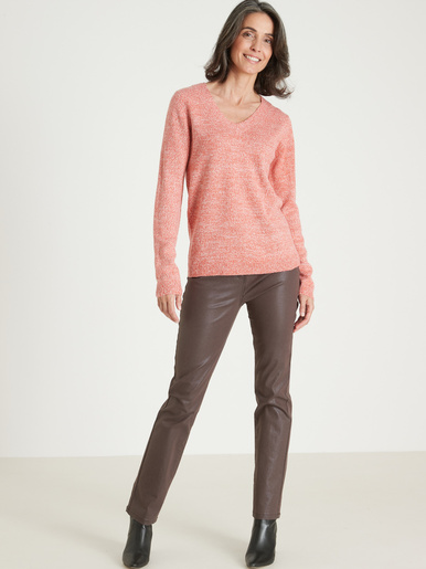 Pull encolure V manches longues