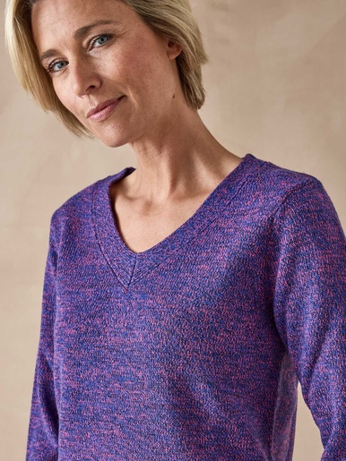 Pull encolure V manches longues