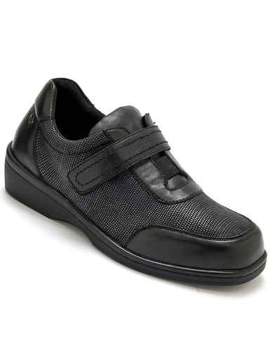 Derbies pieds sensibles à scratch - Pédiconfort - Noir