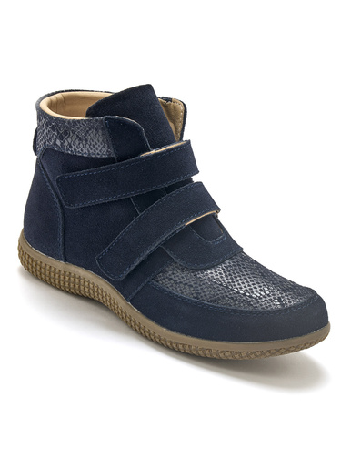 Boots à scratchs grande largeur - Pédiconfort - Bleu