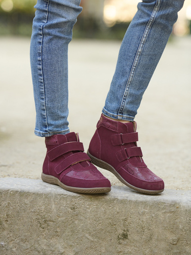 Boots à scratchs grande largeur