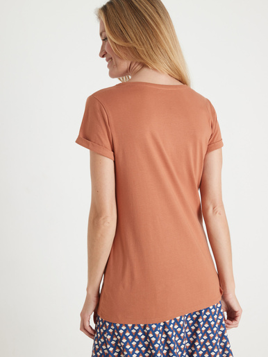 Tee-shirt coton à broderies ajourées