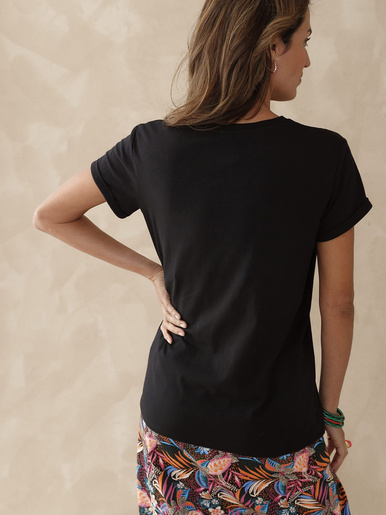 Tee-shirt coton à broderies ajourées