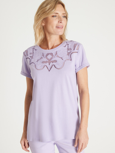 Tee-shirt coton à broderies ajourées - Daxon -