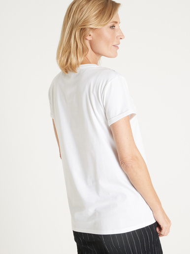 Tee-shirt coton à broderies ajourées