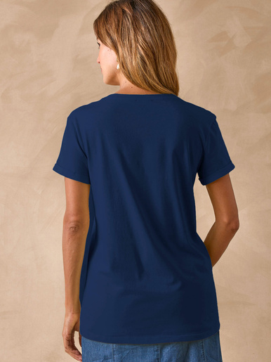 Tee-shirt coton à broderies ajourées