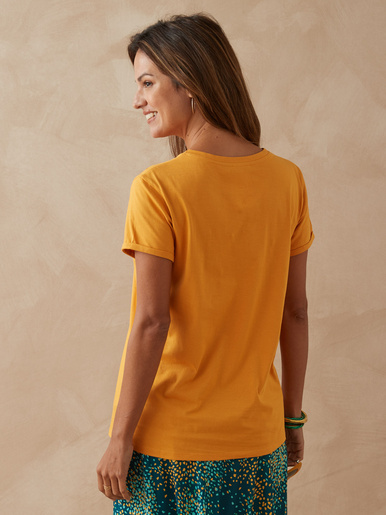 Tee-shirt coton à broderies ajourées