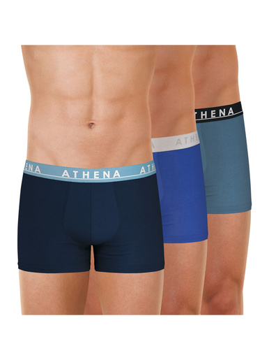 Lot de 3 boxers Easy Color - Athéna - Marine-bleu-gris