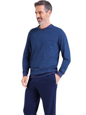 Pyjama jogger col rond pur coton