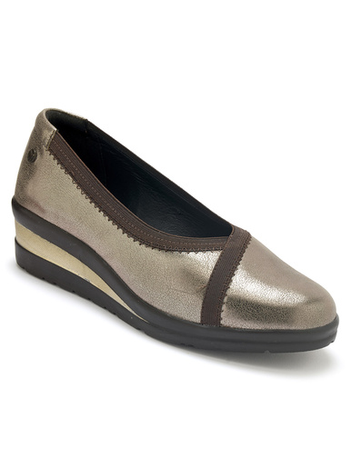 Ballerines tout cuir élastiquées