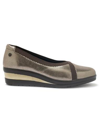 Ballerines tout cuir élastiquées