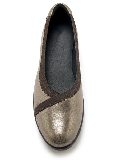 Ballerines tout cuir élastiquées