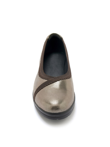 Ballerines tout cuir élastiquées