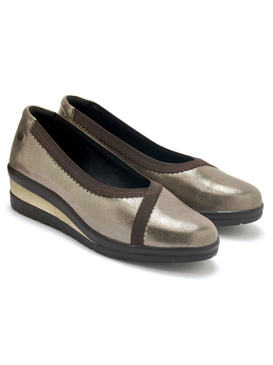 Ballerines tout cuir élastiquées