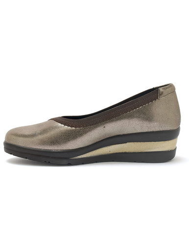 Ballerines tout cuir élastiquées