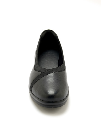 Ballerines tout cuir élastiquées