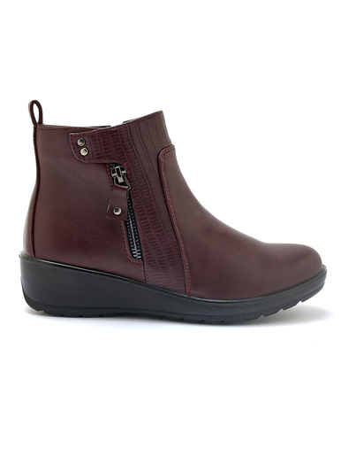 Boots fourrées compensées double zip