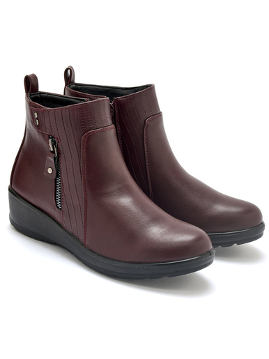 Boots fourrées compensées double zip
