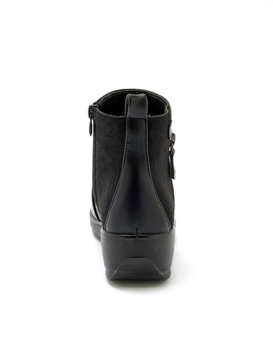 Boots fourrées compensées double zip