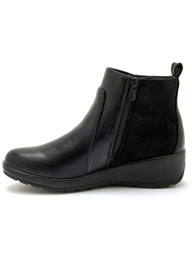 Boots fourrées compensées double zip