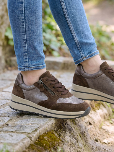 Baskets zip et lacets semelle amovible