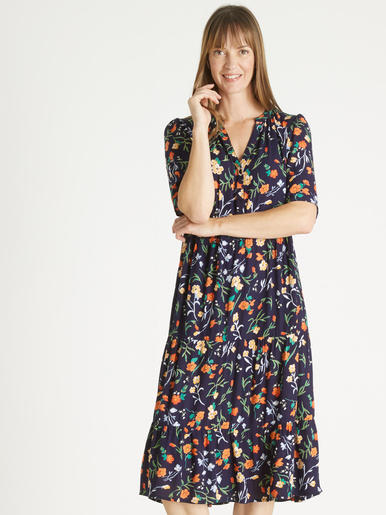 Robe longue à volants