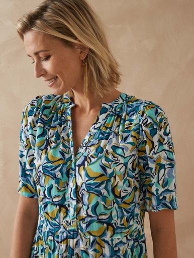 Robe longue à volants