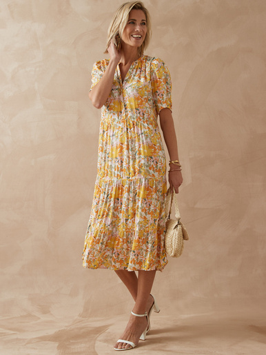 Robe longue à volants