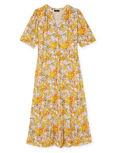 Robe longue à volants